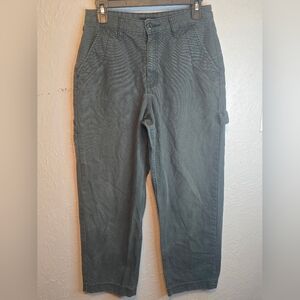 Vans Utility Carpenter Pants Green Cropped Straight Leg Size 27
